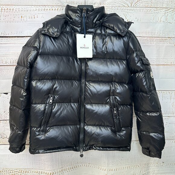 Men‘s Moncler Maya Series White Goose Down Warm Short Down Black Jacket - Picture 8 of 8